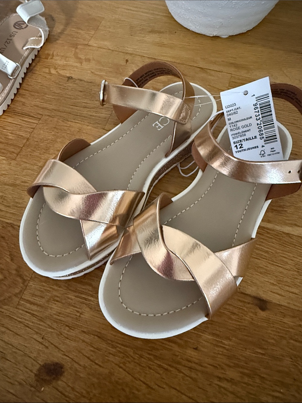 The children’s place size 12 
Rose Gold Kids Sandals with Ankle Strap